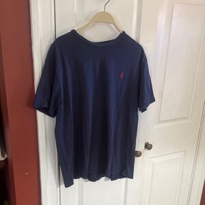 Ralph Lauren Navy Tee with Red Polo Emblem no tag for size